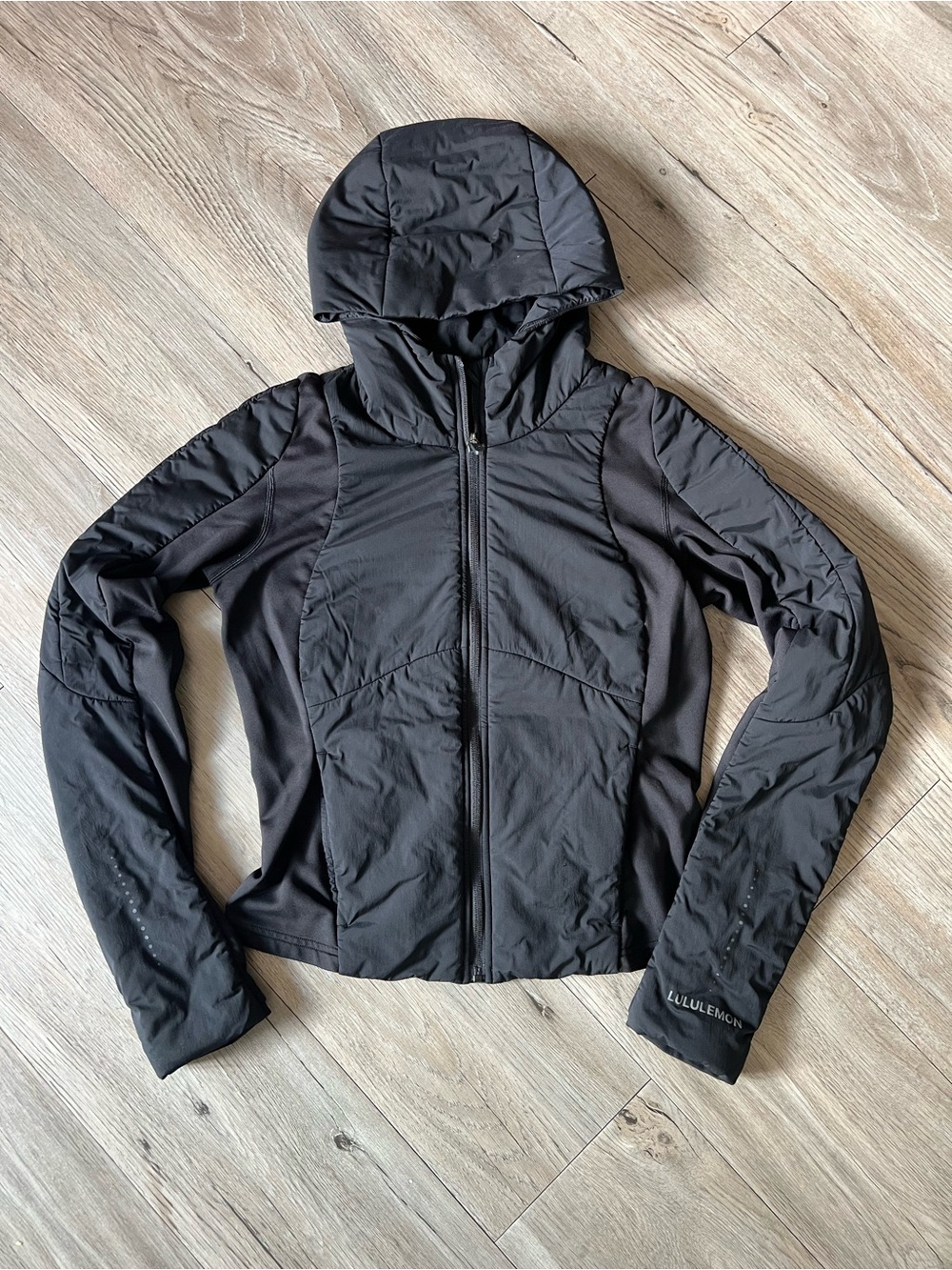 lululemon athletica Black Hooded Bomber Jacket